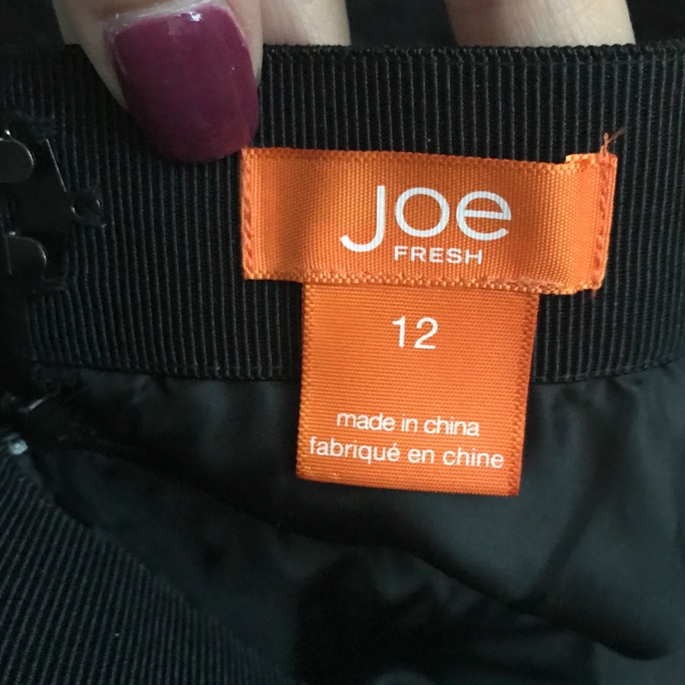Joe Fresh Black Lace Lined Back Zipper Skirt 12 - Picture 3 of 4